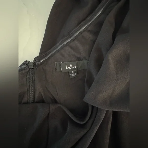 NWOT | Lulus | Sophisticated Poise Black Bow One-Shoulder Maxi Dress | Sz S - Picture 8 of 11